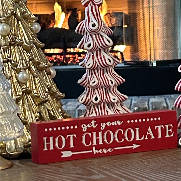 Boutique Other - NEW! Winter Farmhouse Hot Cocoa Bar Wood Sign TRAY Shelf  DECOR